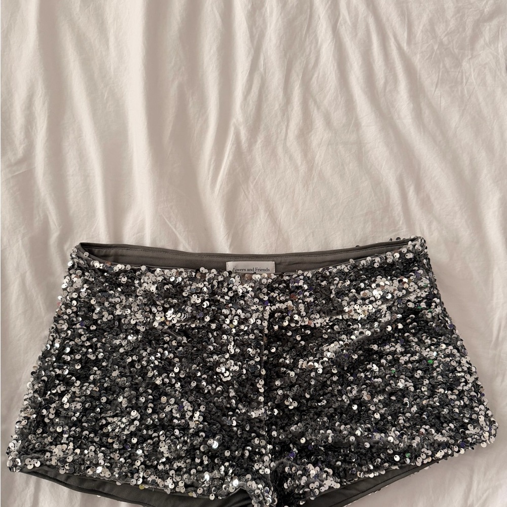 Lovers + Friends Silver Low Waist Shorts